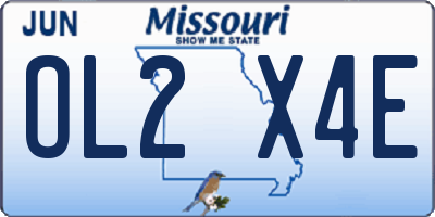 MO license plate OL2X4E