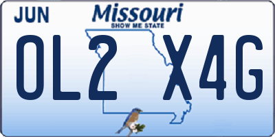 MO license plate OL2X4G