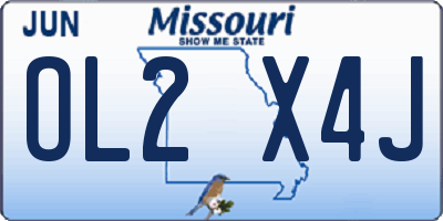 MO license plate OL2X4J