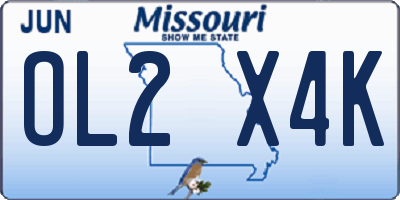 MO license plate OL2X4K