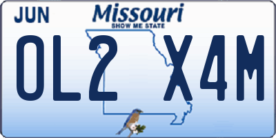 MO license plate OL2X4M