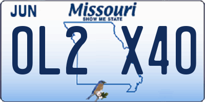 MO license plate OL2X4O