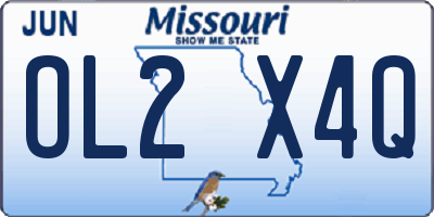 MO license plate OL2X4Q