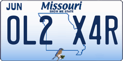 MO license plate OL2X4R