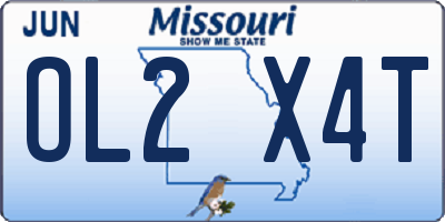MO license plate OL2X4T