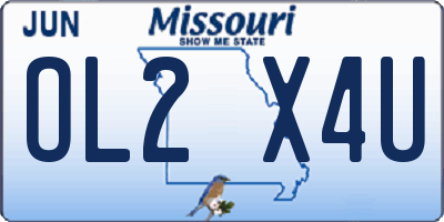 MO license plate OL2X4U
