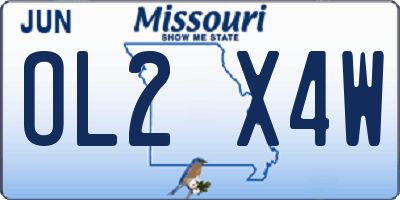 MO license plate OL2X4W
