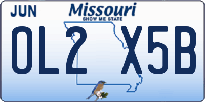 MO license plate OL2X5B