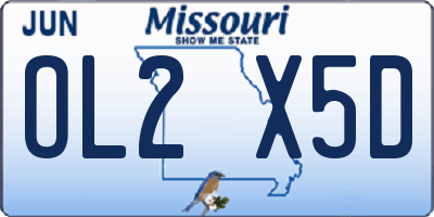 MO license plate OL2X5D