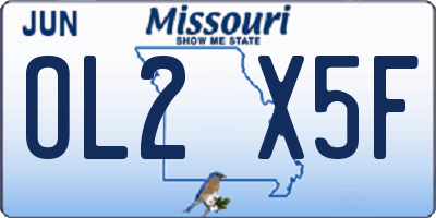 MO license plate OL2X5F