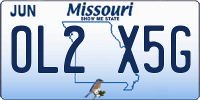 MO license plate OL2X5G