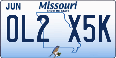 MO license plate OL2X5K