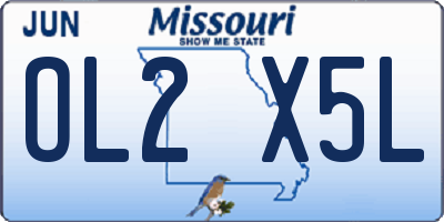 MO license plate OL2X5L