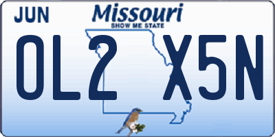 MO license plate OL2X5N