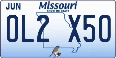 MO license plate OL2X5O