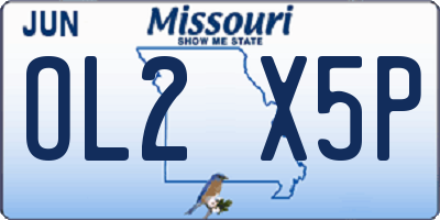 MO license plate OL2X5P