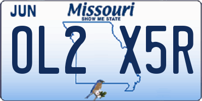 MO license plate OL2X5R