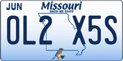 MO license plate OL2X5S