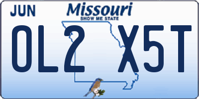 MO license plate OL2X5T