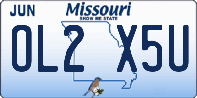 MO license plate OL2X5U