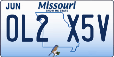 MO license plate OL2X5V