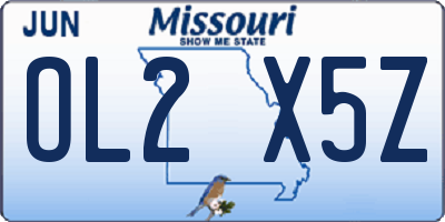 MO license plate OL2X5Z