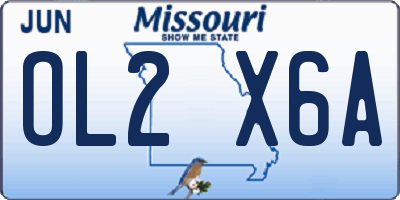 MO license plate OL2X6A
