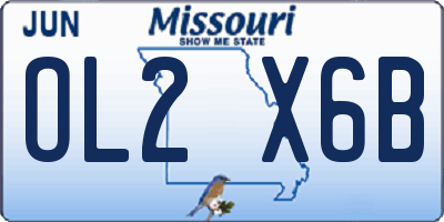 MO license plate OL2X6B