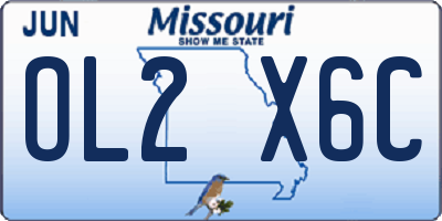 MO license plate OL2X6C