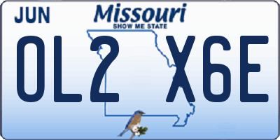 MO license plate OL2X6E