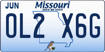 MO license plate OL2X6G