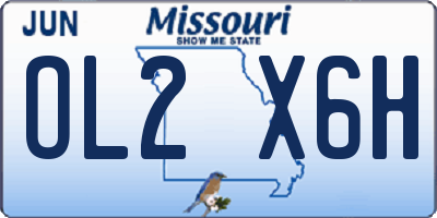 MO license plate OL2X6H