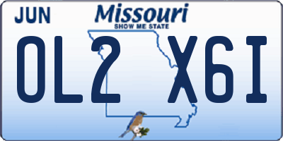 MO license plate OL2X6I