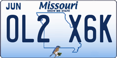 MO license plate OL2X6K