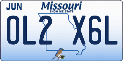 MO license plate OL2X6L