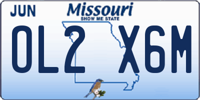 MO license plate OL2X6M