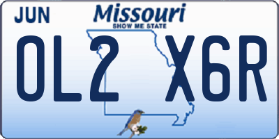 MO license plate OL2X6R