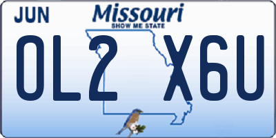 MO license plate OL2X6U
