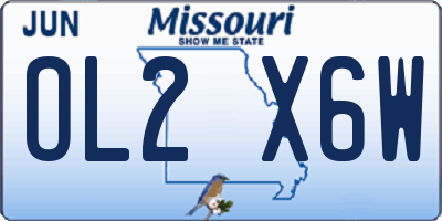 MO license plate OL2X6W