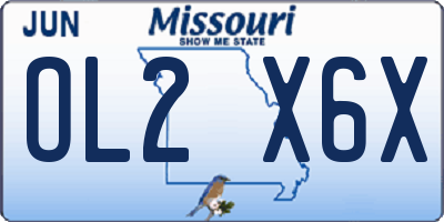 MO license plate OL2X6X