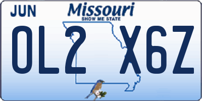 MO license plate OL2X6Z