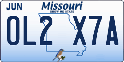 MO license plate OL2X7A