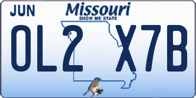MO license plate OL2X7B