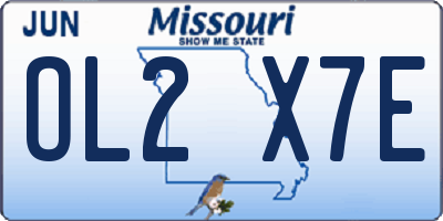 MO license plate OL2X7E