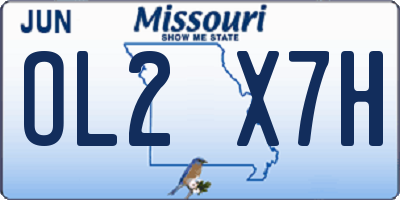 MO license plate OL2X7H