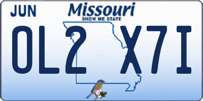 MO license plate OL2X7I