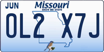 MO license plate OL2X7J