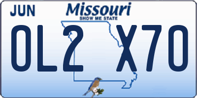 MO license plate OL2X7O