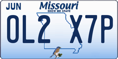 MO license plate OL2X7P