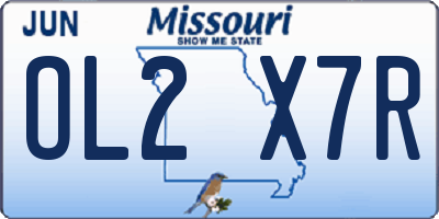 MO license plate OL2X7R